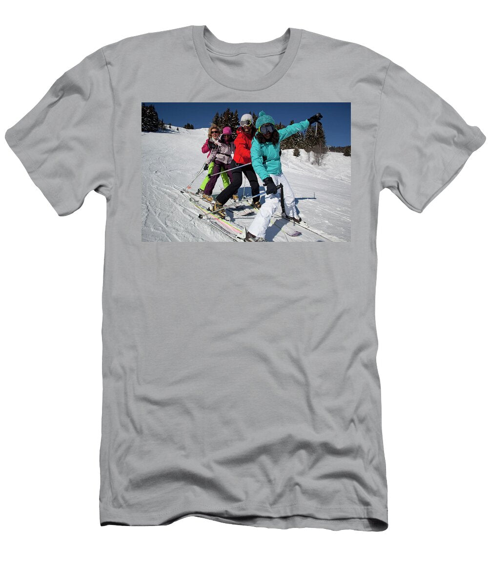 6 Girls Skiing in Les Houches Mario Colonel T-Shirt