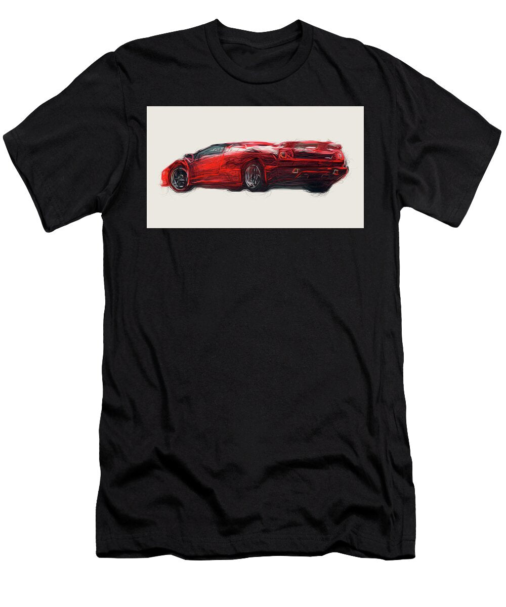 6 Lamborghini Diablo Roadster Car Drawing Carstoon Concept T-Shirt