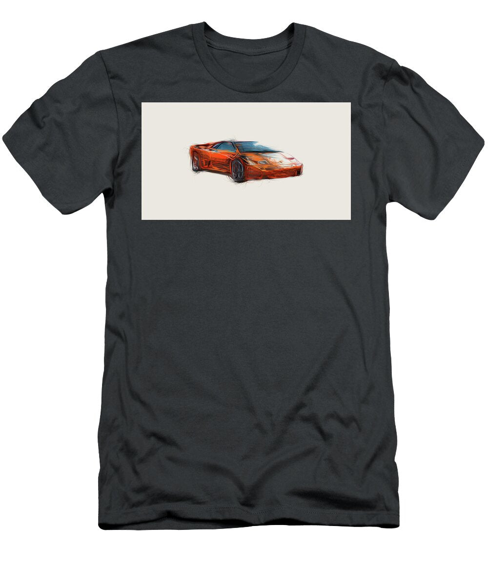 6 Lamborghini Diablo Vt 60 Car Drawing Carstoon Concept T-Shirt