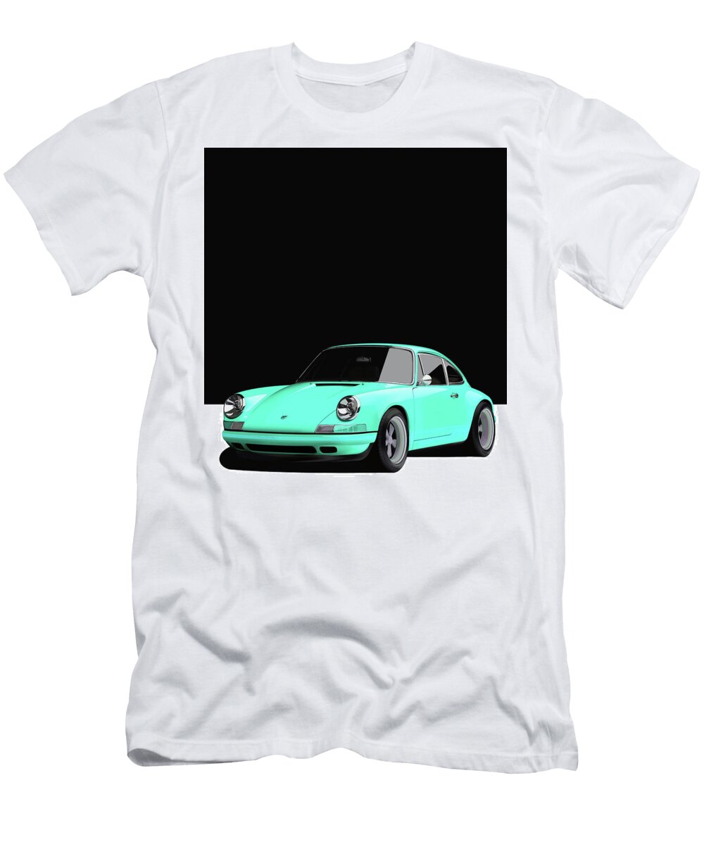 6 Light Blue Porsche 911 Classic Restomod Poster Thespeedart T-Shirt
