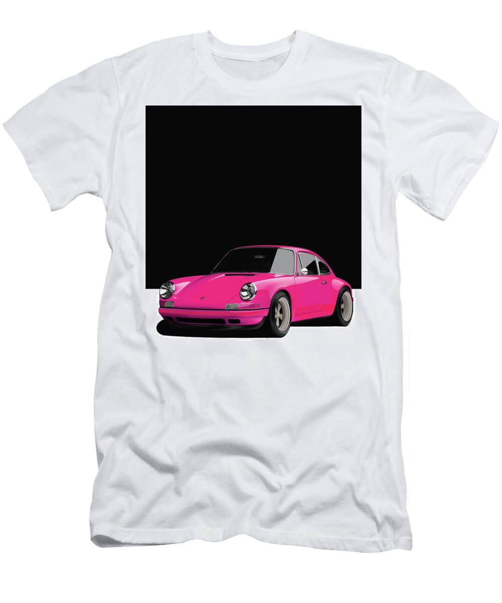 6 Pink Porsche 911 Classic Restomod Poster Thespeedart T-Shirt