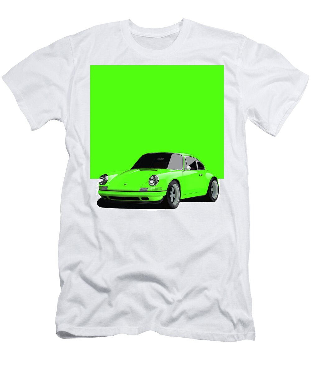 6 Porsche 911 Classic Restomod Poster Green Thespeedart T-Shirt
