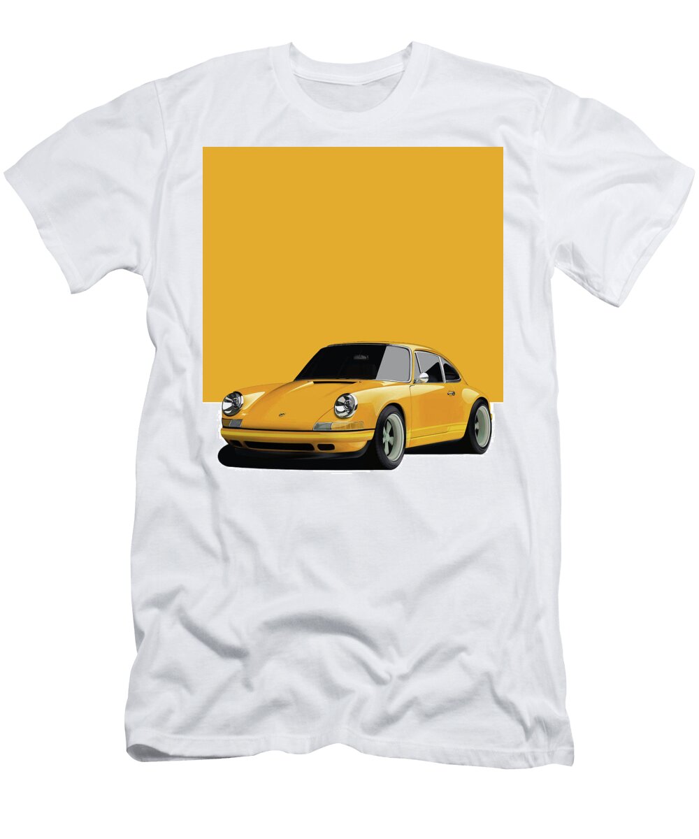 6 Porsche 911 Classic Restomod Poster Orange Thespeedart T-Shirt
