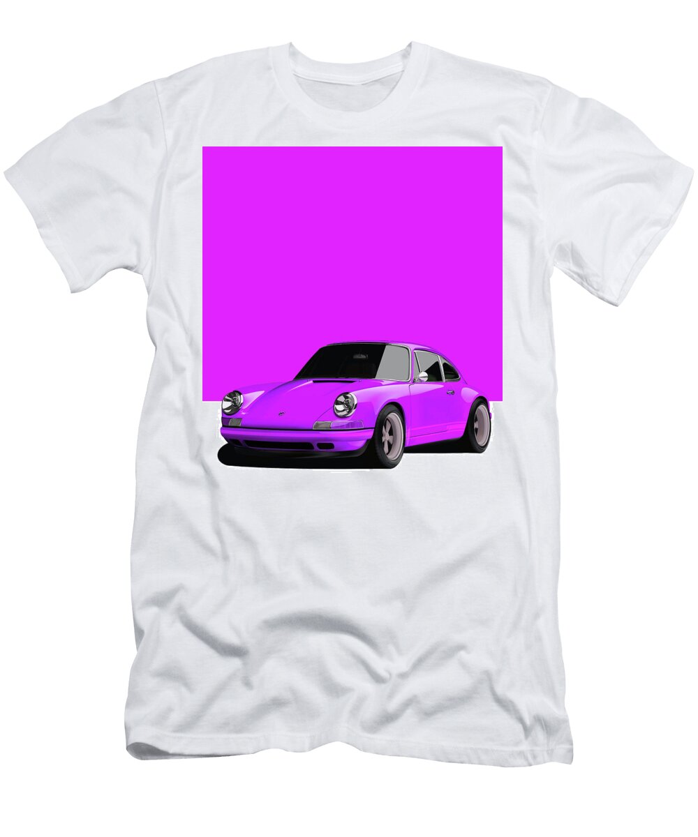 6 Porsche 911 Classic Restomod Poster Purple Thespeedart T-Shirt