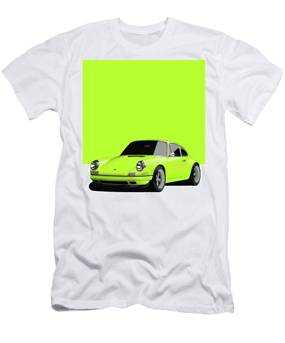 6 Porsche 911 Classic Restomod Poster Yellow Thespeedart T-Shirt