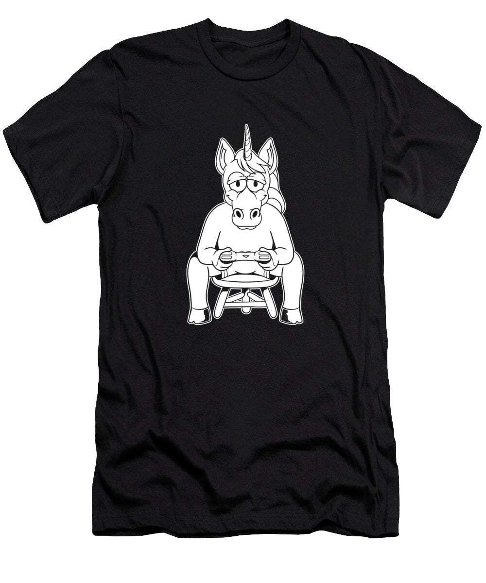6 Video Games Gaming Gamer Unicorn Crazy Squirrel T-Shirt