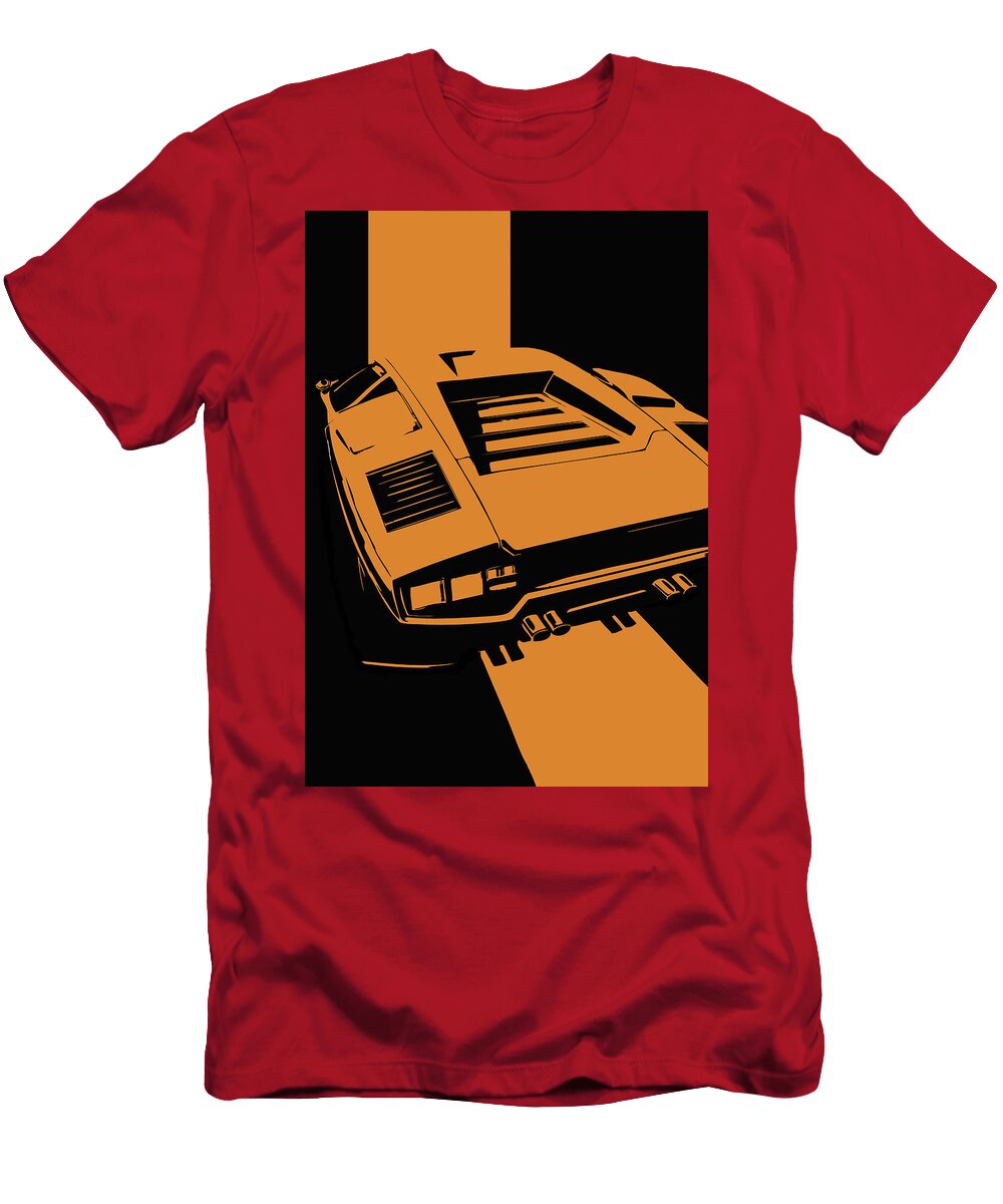 65 Lamborghini Countach Classic Italian Supercar Dark Backgroun Thespeedart T-Shirt