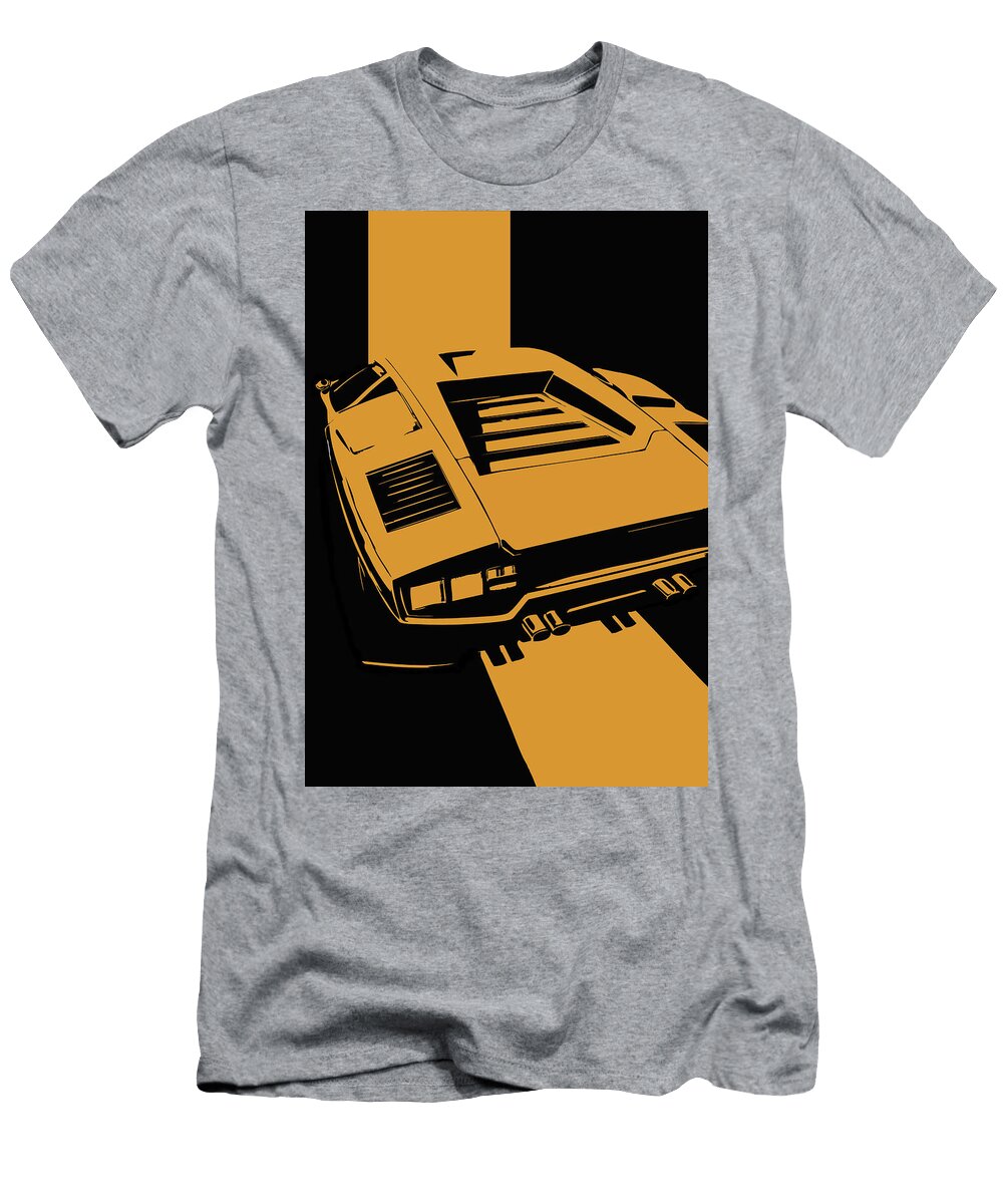 66 Lamborghini Countach Classic Italian Supercar Dark Backgroun Thespeedart T-Shirt