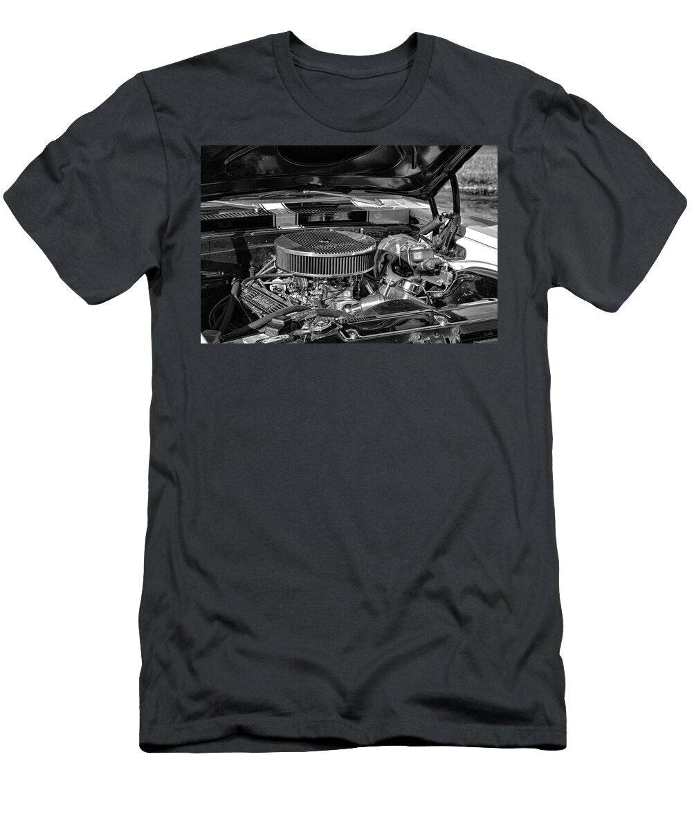 68 Chevy Nova Engine Monochrome Selena Lorraine T-Shirt