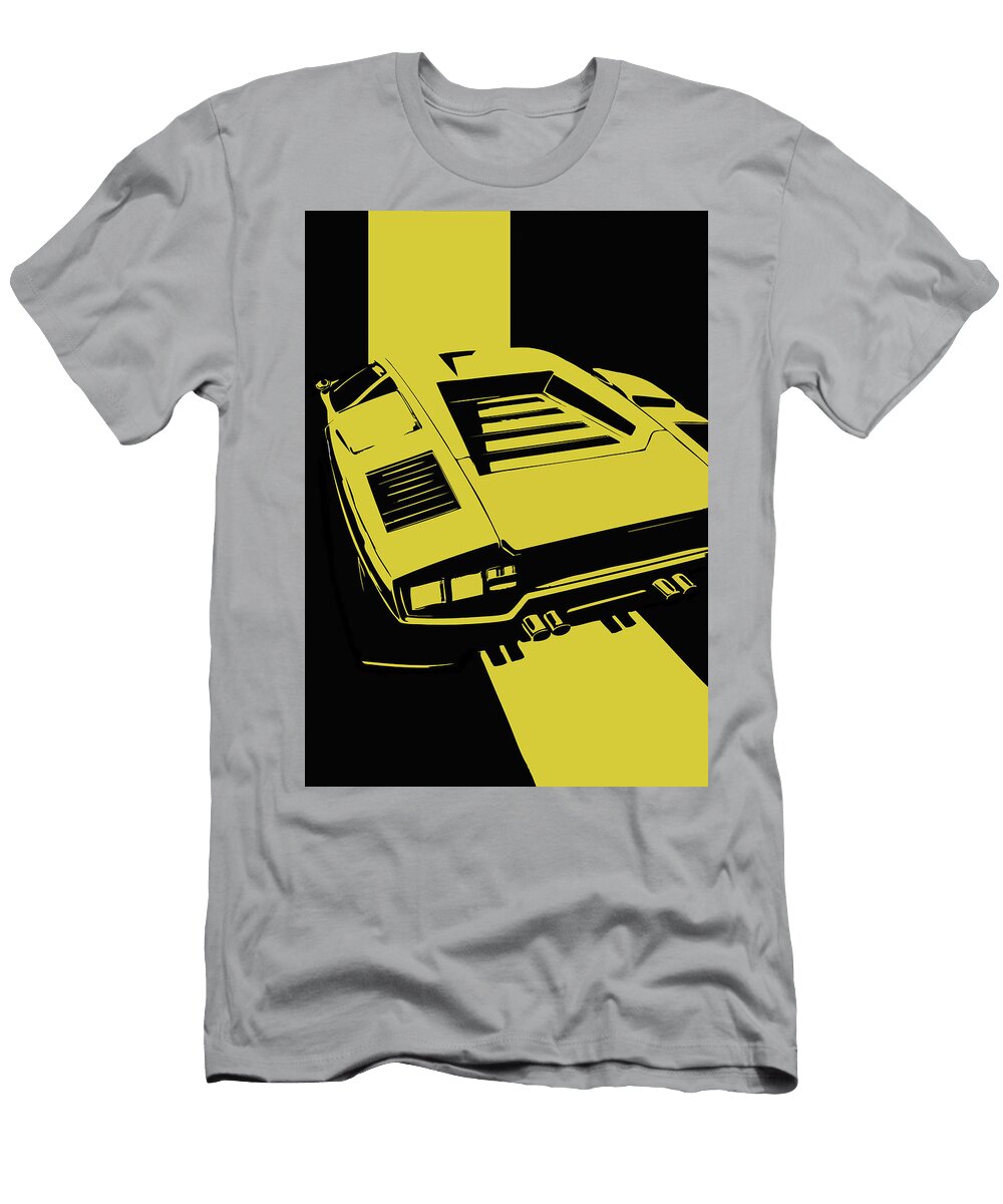69 Lamborghini Countach Classic Italian Supercar Dark Backgroun Thespeedart T-Shirt