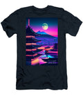 69 Synthwave Japanese Town with Moon Background Boon Mee T-Shirt