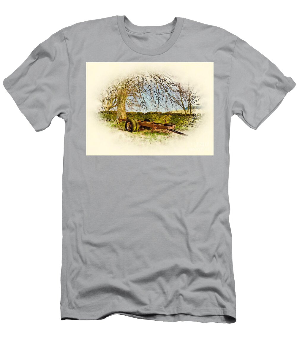 7 Abandoned Farm Trailer in a Scottish Field Jules Walters T-Shirt