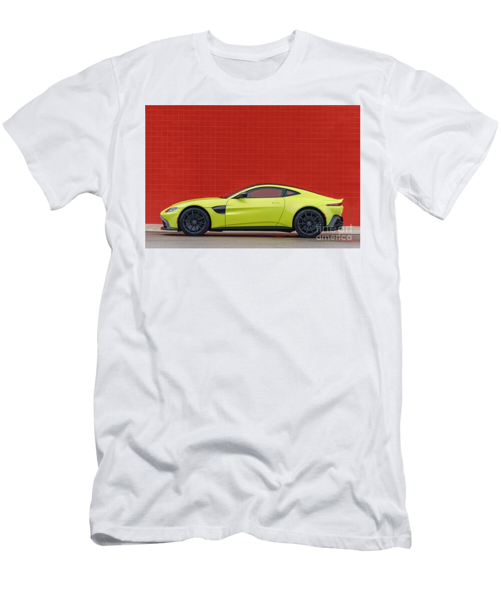 7 Exclusive Luxury Supercar Yellow Aston Martin Vantage V8 Amg Engine M177 40l Twin Turbocharged Vladyslav Shapovalenko T-Shirt