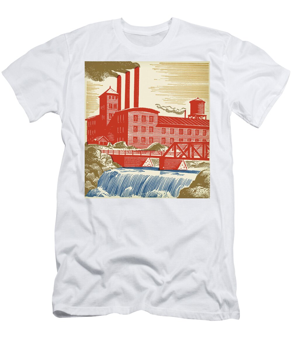 7 Factory with Smokestacks Csa Images T-Shirt