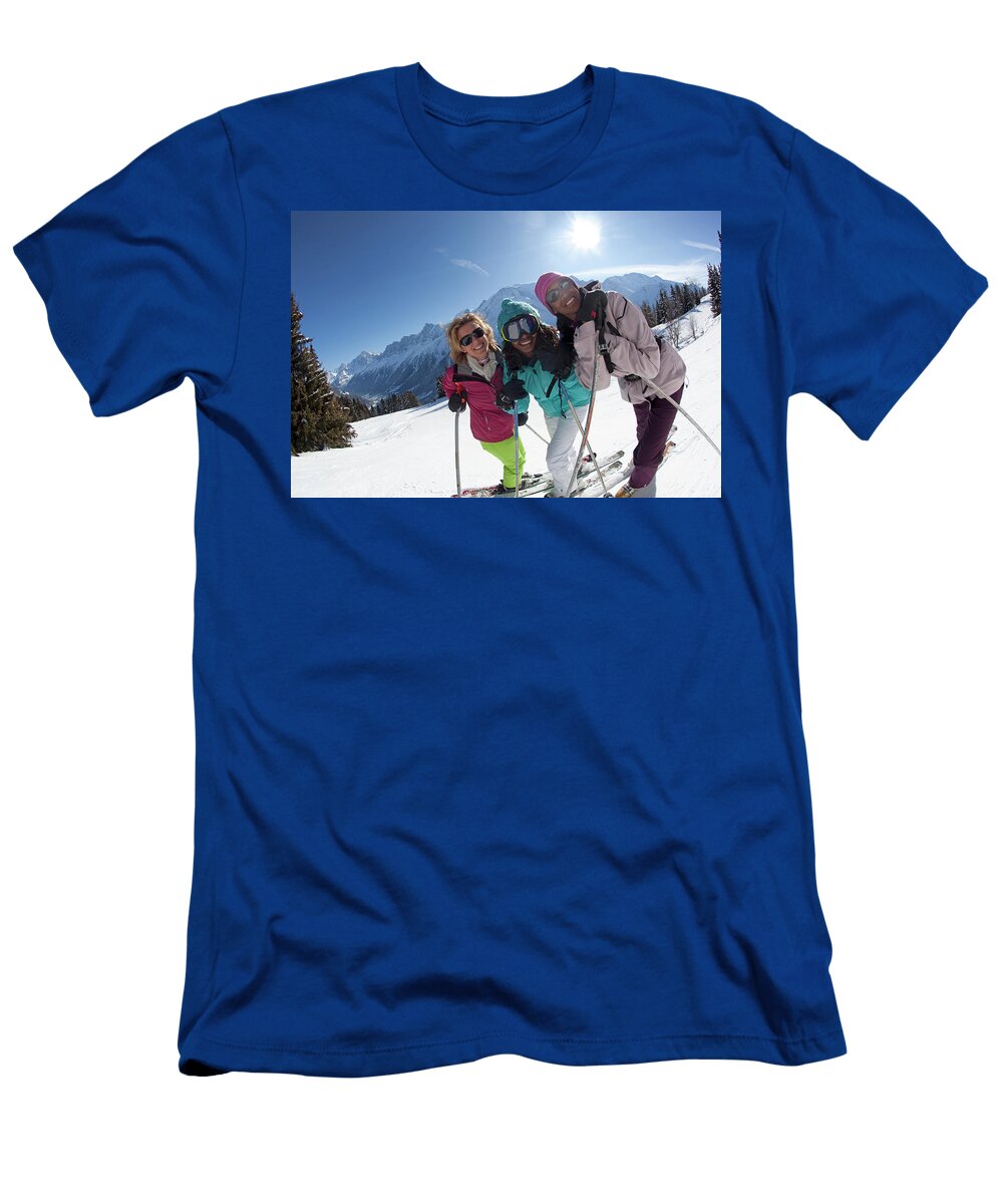 7 Girls Skiing in Les Houches Mario Colonel T-Shirt