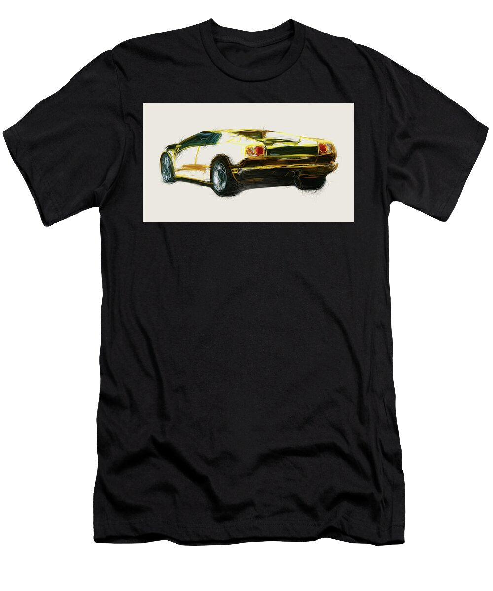 7 Lamborghini Diablo Vt 60 Car Drawing Carstoon Concept T-Shirt