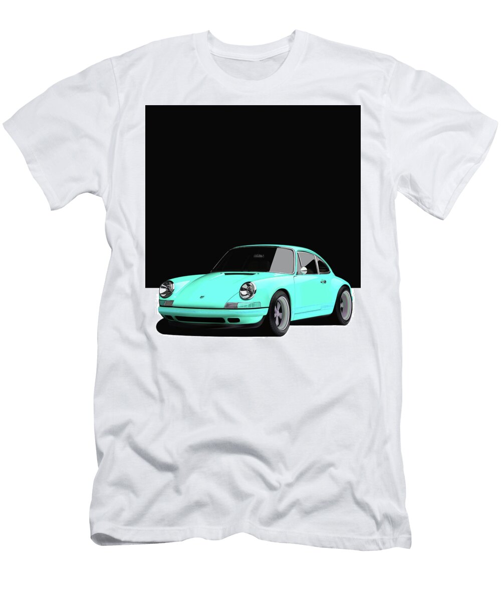 7 Light Blue Porsche 911 Classic Restomod Poster Thespeedart T-Shirt