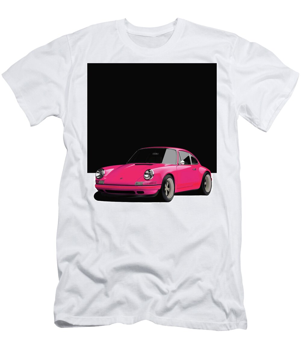 7 Pink Porsche 911 Classic Restomod Poster Thespeedart T-Shirt