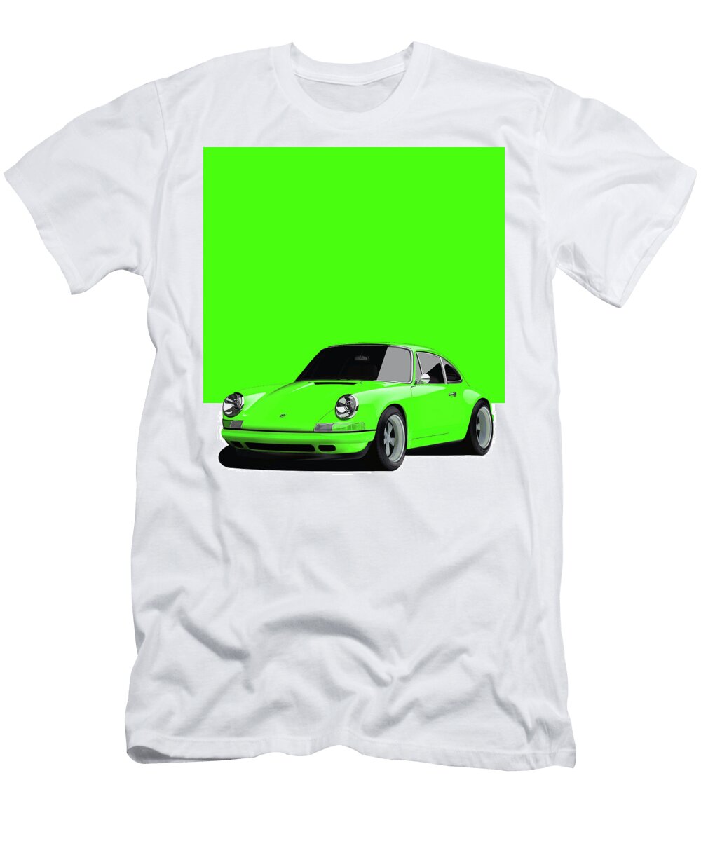 7 Porsche 911 Classic Restomod Poster Green Thespeedart T-Shirt