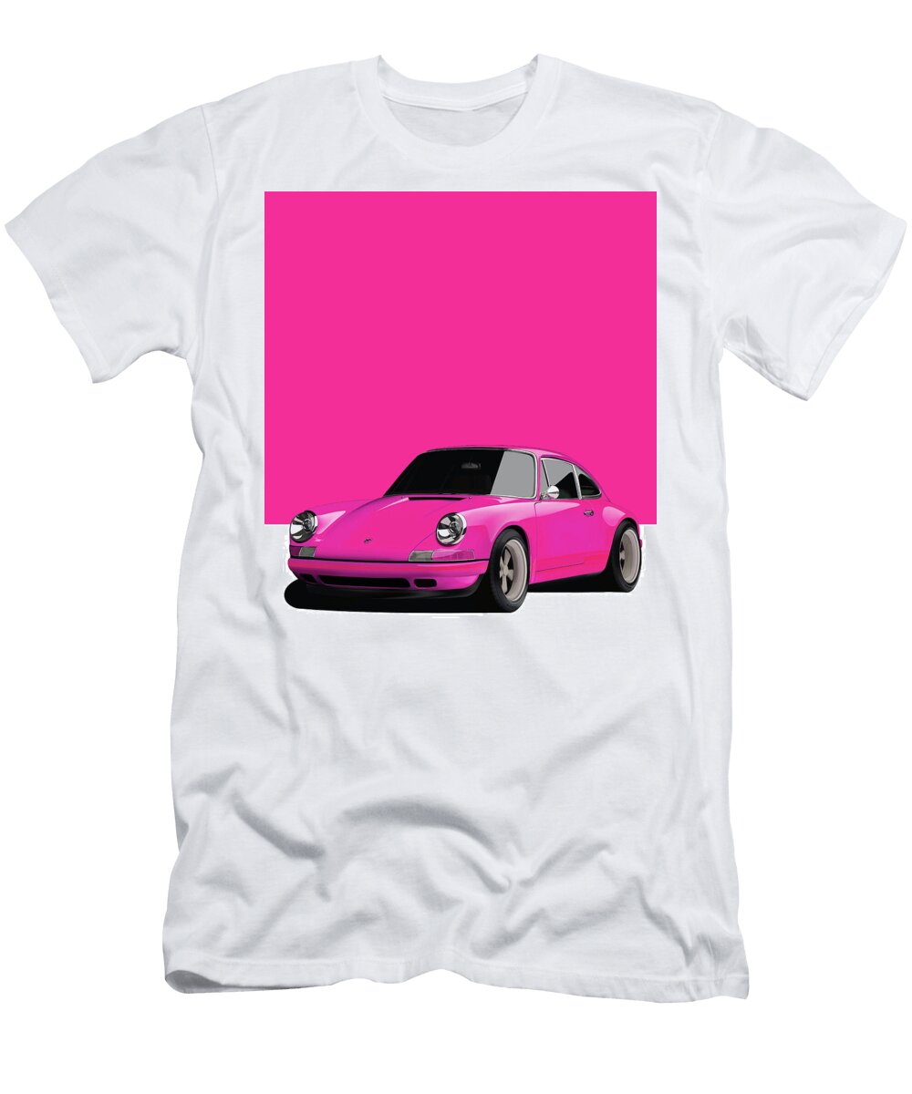 7 Porsche 911 Classic Restomod Poster Pink Thespeedart T-Shirt