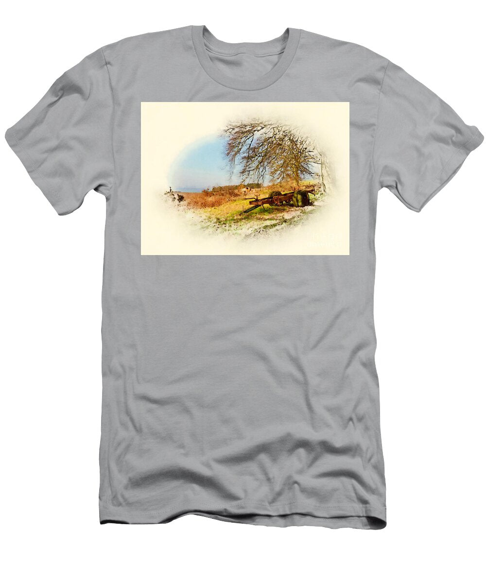 7 Rusting Trailer Chassis Abandoned in a Scottish Field Jules Walters T-Shirt