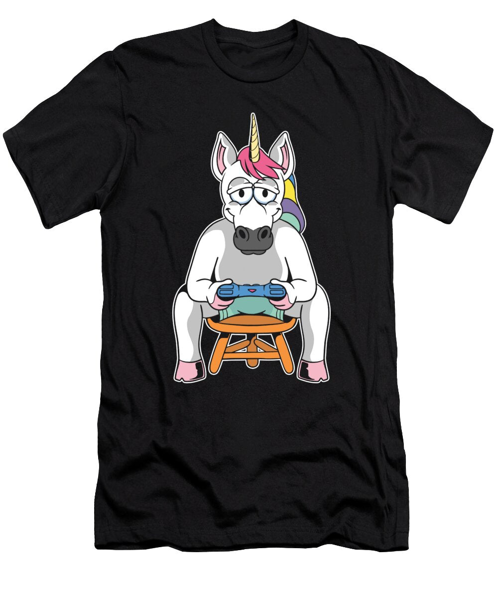 7 Video Games Gaming Gamer Unicorn Crazy Squirrel T-Shirt