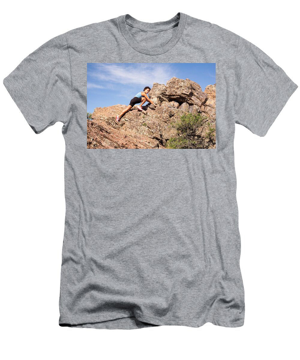 7 Woman Hiking Up Mt Dialbo Terry Schmidbauer T-Shirt