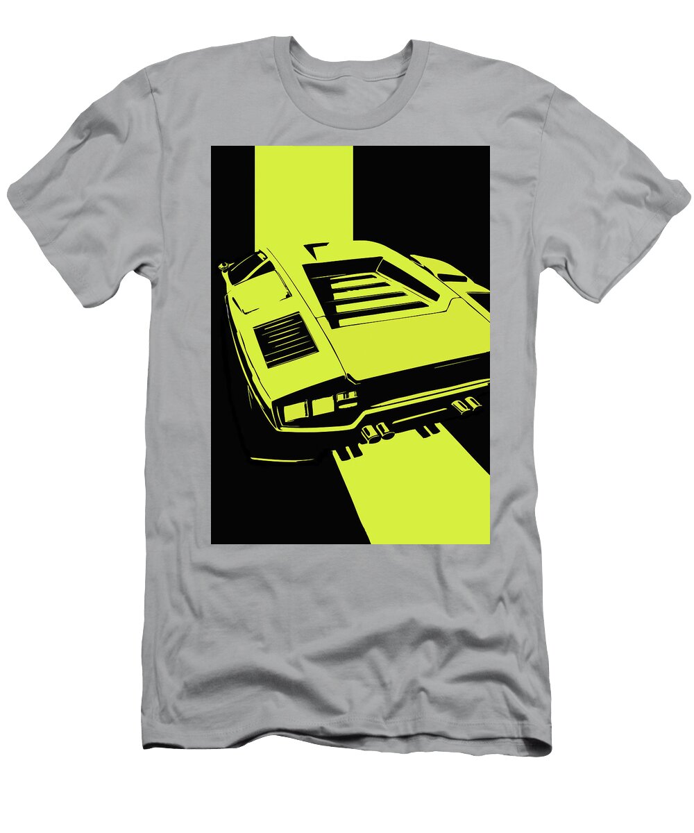 71 Lamborghini Countach Classic Italian Supercar Dark Backgroun Thespeedart T-Shirt