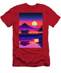76 Synthwave Japanese Town with Moon Background Boon Mee T-Shirt