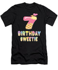 7th Birthday Sweetie Waffle Lover Girl 7 Years Old Bday Print Art Grabitees T-Shirt