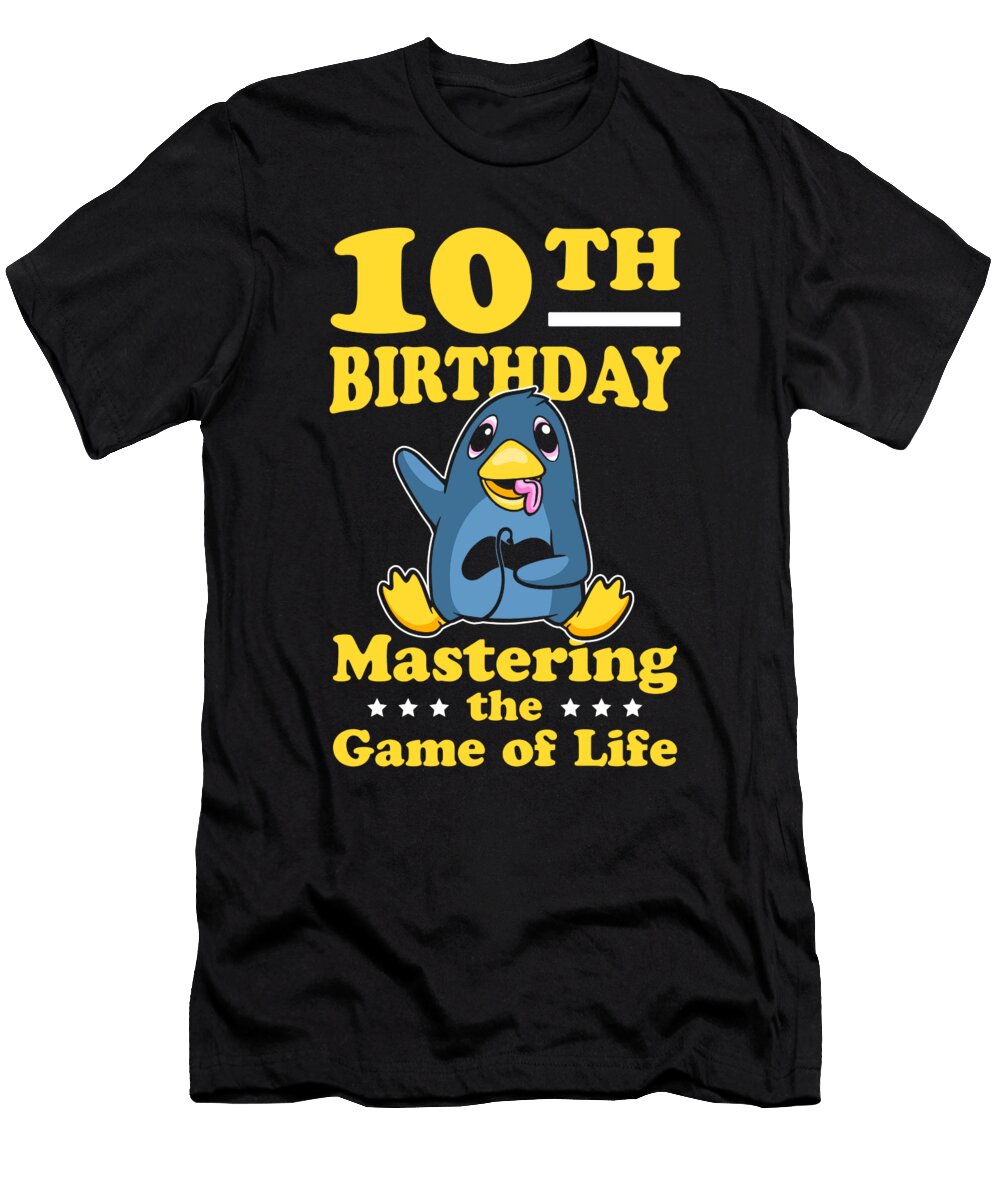 8 Gaming 10th Birthday Video Games 10 Year Old Gamer Crazy Squirrel T-Shirt