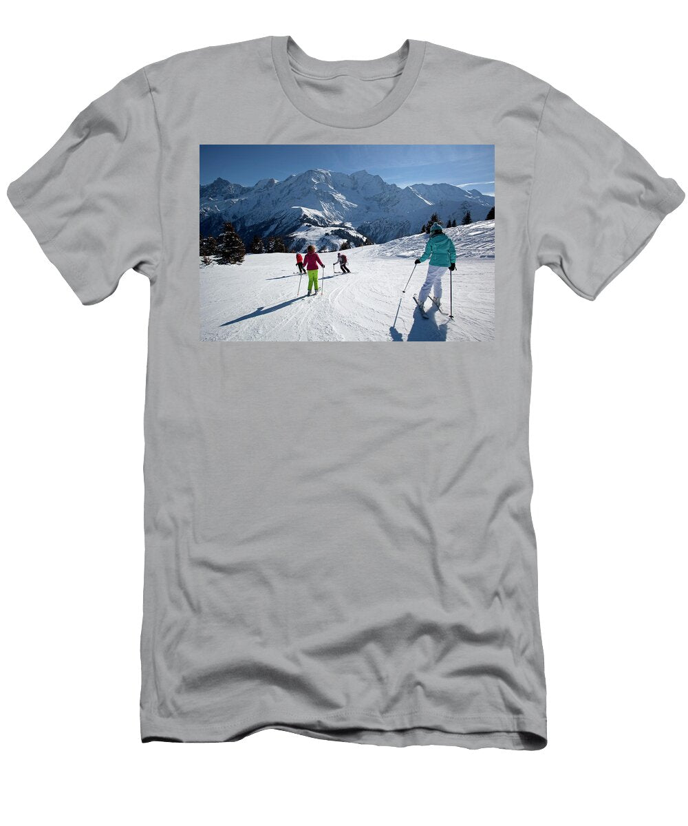 8 Girls Skiing in Les Houches Mario Colonel T-Shirt