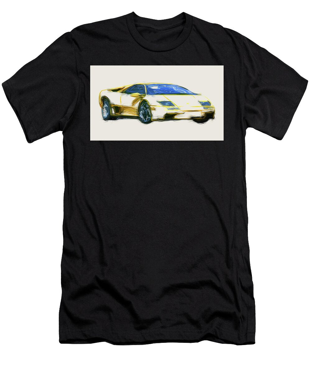 8 Lamborghini Diablo Vt 60 Car Drawing Carstoon Concept T-Shirt