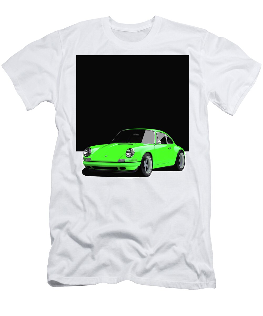 8 Light Green Porsche 911 Classic Restomod Poster Thespeedart T-Shirt
