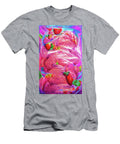 8 Painted Strawberry Ice Cream in Pink and Red Color Melting Ice Art Momente T-Shirt