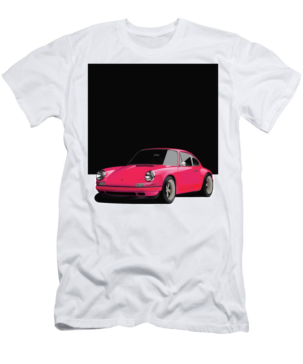 8 Pink Porsche 911 Classic Restomod Poster Thespeedart T-Shirt