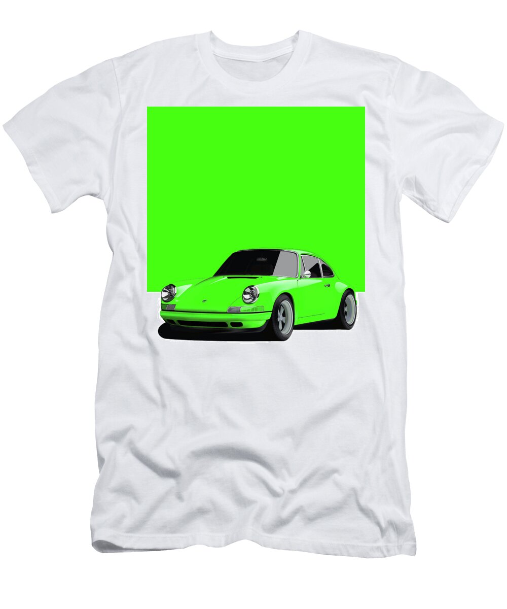 8 Porsche 911 Classic Restomod Poster Green Thespeedart T-Shirt