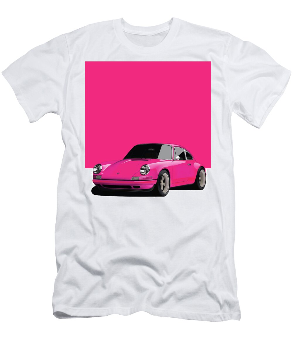 8 Porsche 911 Classic Restomod Poster Pink Thespeedart T-Shirt