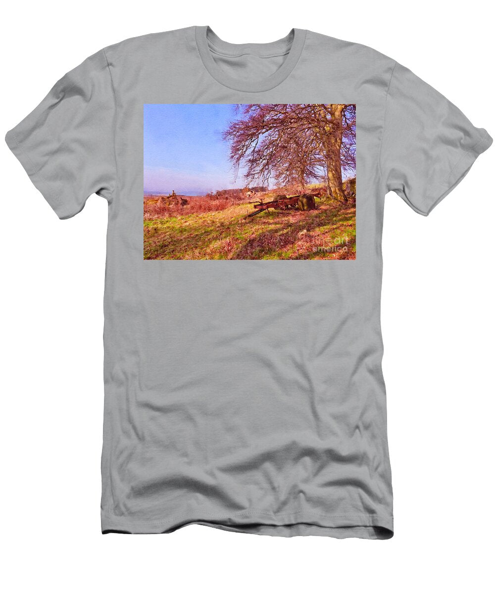 8 Rusting Trailer Chassis Abandoned in a Scottish Field Jules Walters T-Shirt