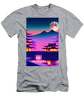 8 Synthwave Japanese Town with Moon Background Boon Mee T-Shirt
