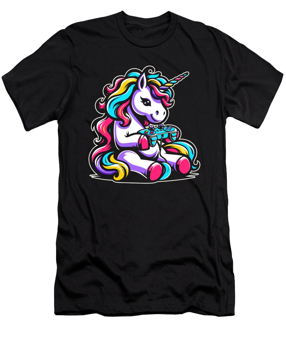8 Video Games Gaming Gamer Unicorn Crazy Squirrel T-Shirt