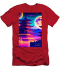 82 Synthwave Japanese Town with Moon Background Boon Mee T-Shirt