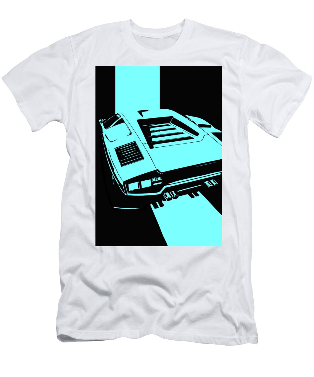 89 Lamborghini Countach Classic Italian Supercar Dark Backgroun Thespeedart T-Shirt