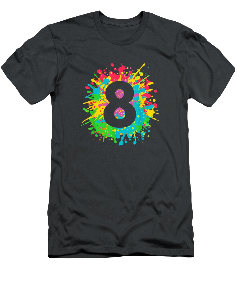 8th Birthday for Girls Boys 8 Paintplashes Dawid Zelda T-Shirt
