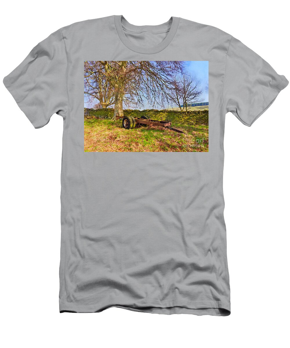 9 Abandoned Farm Trailer in a Scottish Field Jules Walters T-Shirt