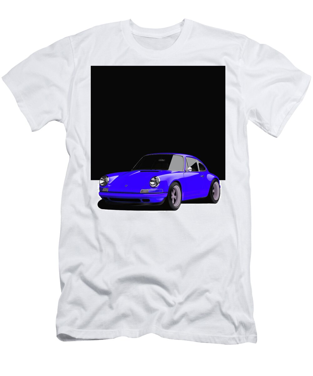 9 Blue Porsche 911 Classic Restomod Poster Thespeedart T-Shirt