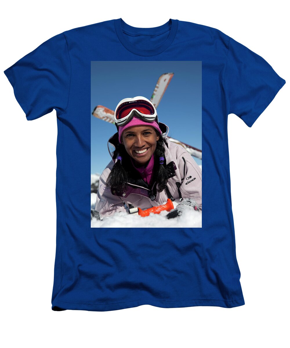 9 Girls Skiing in Les Houches Mario Colonel T-Shirt