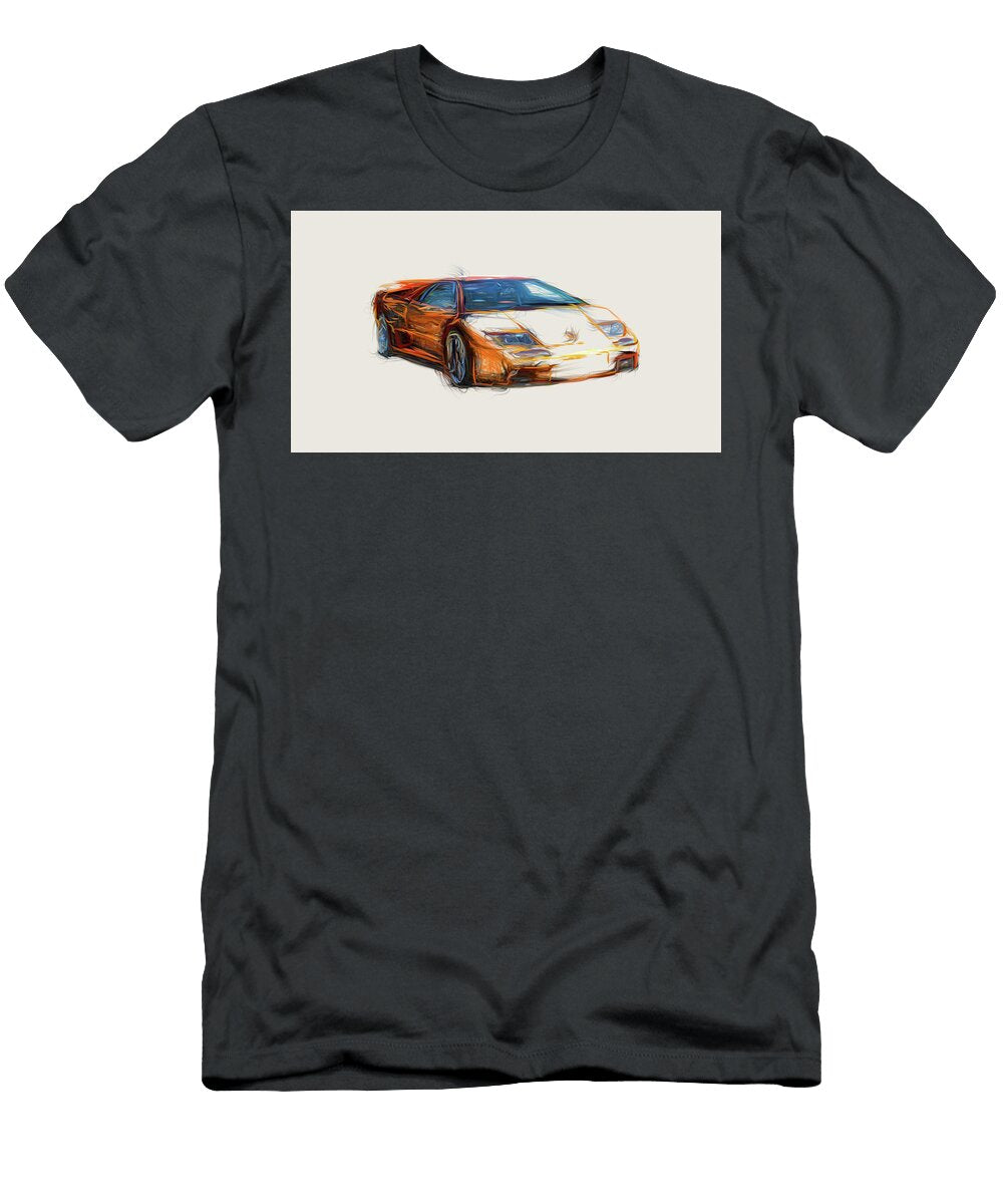 9 Lamborghini Diablo Vt 60 Car Drawing Carstoon Concept T-Shirt