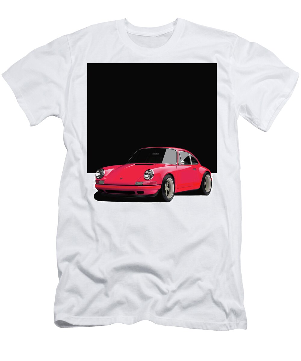 9 Pink Porsche 911 Classic Restomod Poster Thespeedart T-Shirt