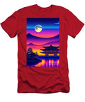 9 Synthwave Japanese Town with Moon Background Boon Mee T-Shirt